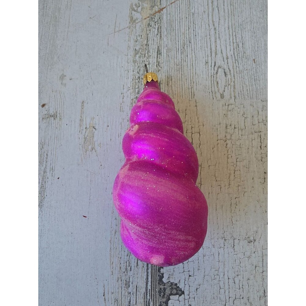 Vintage radko purple sea swirl seashell shell glitter tropical beach Hawaiian or